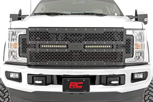 FORD MESH GRILLE W/ DUAL 12IN BLACK-SERIES LEDS (17-19 SUPER DUTY)